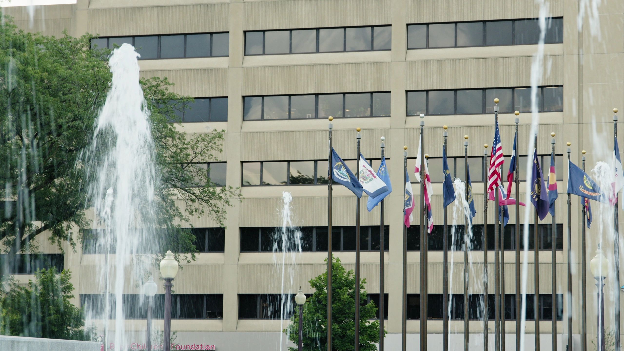 Public fountain project setting