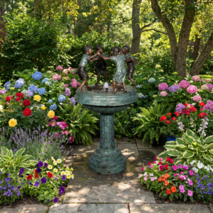 Bronze 'Ring around the Rosie' Fountain Sculpture